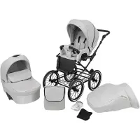 Kunert Kinderwagen Romantic 2in1 - Schwarzes Gestell - Farbe: Grau Eco