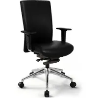 Versee Terox Bürostuhl Leder Schwarz – ergonomischer Schreibtischstuhl, stabiler Drehstuhl mit angenehmer Polsterung, ideal für Home Office, belastbar bis 150 kg