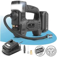 Stahlwerk Akku Druckluftkompressor ADK-20 ST|72 Watt Leistung |Elektrische Luftpumpe mit Digitalanzeige und Beleuchtung