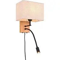 TRIO Ländliche Wandlampe Nilam rechteckige Haube