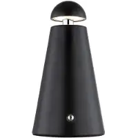 Globo LED Tischleuchte, Metall, schwarz matt, Touchdimmer, H 16 cm