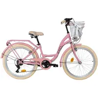 DaviBikes Kinderfahrrad Davi Amelia 24", 7 Gänge, 130-165 cm, Rosa/Creme
