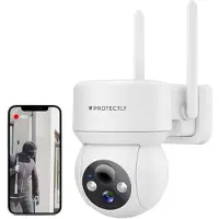Protectly 2K Überwachungskamera kabellos – Akku WLAN Kamera außen/innen, Nachtsicht, Zwei-Wege-Audio, 64GB SD & IP66