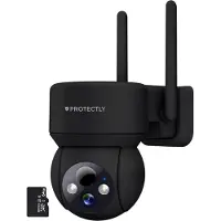 Siltcon Protectly 2K Überwachungskamera Außen – WLAN Kamera mit Nachtsicht, 355° PTZ, Zwei-Wege-Audio, Sirene, IP66 & 64GB SD