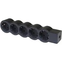 Legrand Flache Steckdosenleiste 5x Steckdose, ohne Kabel Kabel Schwarz 694578