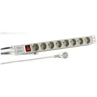 EFB Elektronik 19" 1HE Steckdosenleiste 8xCEE 7/3 mit Schalter,Alu,grau