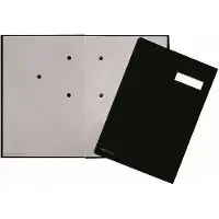 Pagna Unterschriftenmappe DIN A4 Leinen schwarz grau 5 Fächer