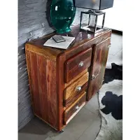 MASSIVMOEBEL24.DE MASSIVMOEBEL24 Kommode Altholz 100x40x90 mehrfarbig lackiert FREEZY #08