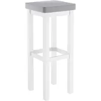 Erst-Holz Klassischer Barhocker mit verschiedenen Polsterfarben 80 cm hoch Kiefer weiß V-90.71-45WP