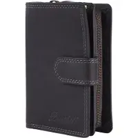 Benthill Damen Portemonnaie Leder | Echtleder Damen-Geldbörse mit RFID Schutz | Frauen Portmonee Mittelgroß | Vintage Ledergeldbörse inkl. Geschenkbox