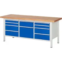RAU Werkbank höhenverstellbar 8575A2, B2000xT700xH840-1040mm, 10x Schublade-TA