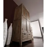 MASSIVMOEBEL24.DE MASSIVMOEBEL24 Schrank Sheesham 96x60x200 grau geölt NATURE GREY #99