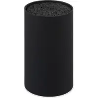 Relaxdays Messerblock unbestückt mit Borsten, ohne Messer, für 8 Messer aller Art, Messerhalter HD 18x11 cm, schwarz
