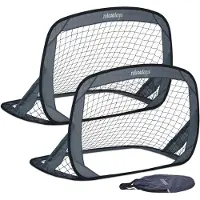 Relaxdays Pop Up Tore 2er Set, faltbare Fußballtore für den Garten, Kindertore mit Tasche, HxBxT: 78 x 121 x 80 cm, grau