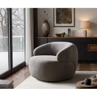 DELIFE Loungesessel Nova 88x88 cm Strukturstoff Soft Grau
