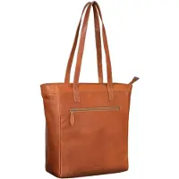 Benthill Damen Shopper Leder - Umhängetasche aus Rindsleder - Handtasche mit Reißverschluss - Schultertasche / Ledertasche - Vintage Beutel