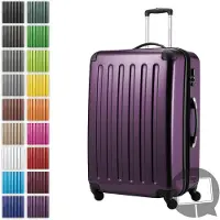 Hauptstadtkoffer Alex - Großer Hartschalen-Koffer für Aufgabegepäck mit Erweiterung Trolley Rollkoffer Check-In Reisekoffer XL 75 cm, 119 L, 4 Rollen, glänzend,Aubergine
