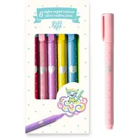 Djeco Farbtuschen - 6 Silberne Konturenstifte - - One Size - Kreatives Spielset