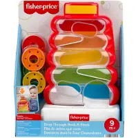 Fisher Price Rutschspaß Farbring Pyramide, entwicklungsförderndes Aktivitätsspielzeug für Babys und Kleinkinder, 5 Münzen, 0,75 Jahr(e), Kunststoff, Mehrfarbig