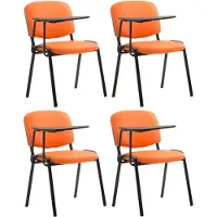 CLP 4er Set Stühle Ken mit Klapptisch Kunstleder gepolstert orange