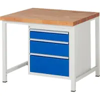 RAU Werkbank höhenverstellbar 8159A1, B1000xT900xH840-1040mm, 3x Schublade-TA