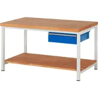 RAU Werkbank höhenverstellbar 8001A7, B1500xT900xH840-1040mm, 1x Schublade-TA