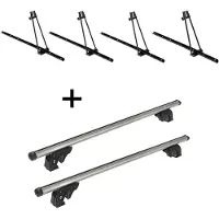 VDP 4x Fahrradträger ORION + Dachträger/Relingträger LION1 kompatibel mit für Renault Clio III Sporter (5 Türer) 07-12