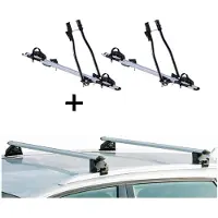 VDP 2x Fahrradträger SAGITTAR + Relingträger CRV107A kompatibel mit Seat Ateca 5 Türer ab 2016