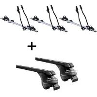 VDP 3x Fahrradträger SAGITTAR + Relingträger Quick Stahl L kompatibel mit für VW Golf Alltrack ab 2015