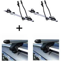 VDP 2x Fahrradträger SAGITTAR + Relingträger L120 kompatibel mit für Audi A4 Avant 8E/B7 04-08