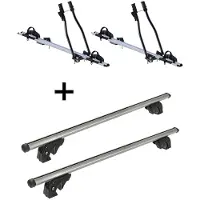 VDP 2x Fahrradträger SAGITTAR + Dachträger/Relingträger LION1 kompatibel mit für VW Golf V (1K) Variant (5 Türer) 07-10