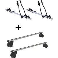 VDP 2x Fahrradträger SAGITTAR + Dachträger K1 PRO Aluminium kompatibel mit für Mercedes CLA Shooting Brake (X117) (5Türer) ab 15