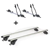 VDP 2x Fahrradträger SAGITTAR + Dachträger/Relingträger KING1 kompatibel mit für Suzuki Vitara (5 Türer) ab 15