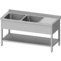 Stalgast Spültisch m. GB 1300x600 - 2xBecken links - AK
