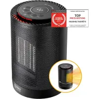 First Austria Heizlüfter energiesparend | Kleiner & leiser Heizstrahler mit Keramik Heizelement | Heizgerät mit Oszillation | Elektroheizung 600-1200 Watt, Timer, Thermostat, Umkippschutz, schwarz
