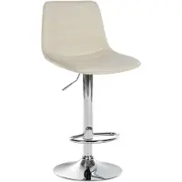 CLP Barhocker Lex Kunstleder | Farbe creme Gestell Farbe chrom
