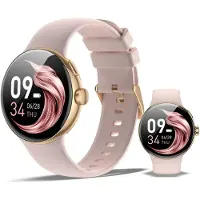 XINJI N2 Smartwatch Gold mit AMOLED Touchdisplay Schlafmonitor und 128 MB Musik, Bluetooth 5.2 Fitnessuhr mit 3ATM und Drehknopf