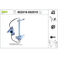Valeo 852519 Elektrischer Fensterheber Vorne Rechts für CITROËN C1 (PM, PN) für TOYOTA AYGO (PAB4, KGB4) passend für PEUGEOT 108