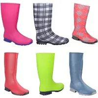 Spirale Gummistiefel Mareike, Farbe:schwarz/weiss kariert, Größe:37