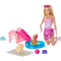 Barbie Puppy Pool Party Spielset