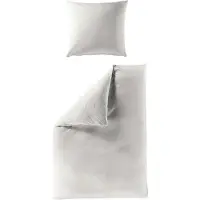 Jack Mako Satin Bettwäsche Einfarbig Uni Anthrazit Weiß Silber Taupe versch. Größen Edel seidiger Glanz, Farbe:Silber, Größe:155x220cm Bettwäsche