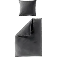 Jack Mako Satin Bettwäsche Einfarbig Uni Anthrazit Weiß Silber Taupe versch. Größen Edel seidiger Glanz, Farbe:Anthrazit, Größe:200x200cm Bettwäsche