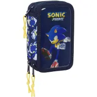 Sonic Prime - Mäppchen Federmappe, 37 Teile, 3-fach gefüllt