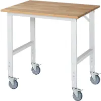 RAU Arbeitstisch 1000x800x910-1230 fahrbar B-Platte 25mm l.gr
