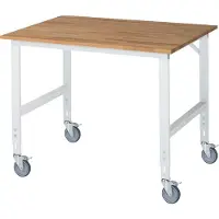 RAU Fahrbarer Arbeitstisch Tom (4 LR), B1250xT1000xH910-1230mm, B-Platte-25mm