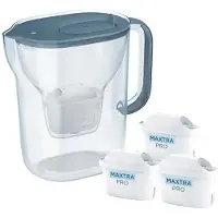 Brita Style Essential Filterkanne + 3 MaxtraPro PP-Kartuschen (dunkelblau)