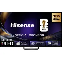 Hisense 75 '' U7DS Pro | ULED MiniLED Smart TV 4K 165 Hz, 190,5 cm (75"), 3840 x 2160 Pixel, DLED, Smart-TV, WLAN, Schwarz