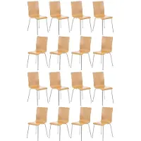CLP 16er Set Besucherstuhl Pepe Metallgestell natur