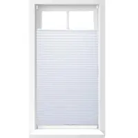 Relaxdays Plissee Rollo ohne Bohren, Klemmfix zum Kleben, Faltrollo lichtdurchlässig, Faltstore weiß, B x H: 90 x 210 cm
