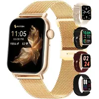 Siltcon Seréa Smartwatch Damen Gold – Telefonfunktion – 100+ Sportmodi – Herzfrequenz – Schlafmonitor – 5 Bänder